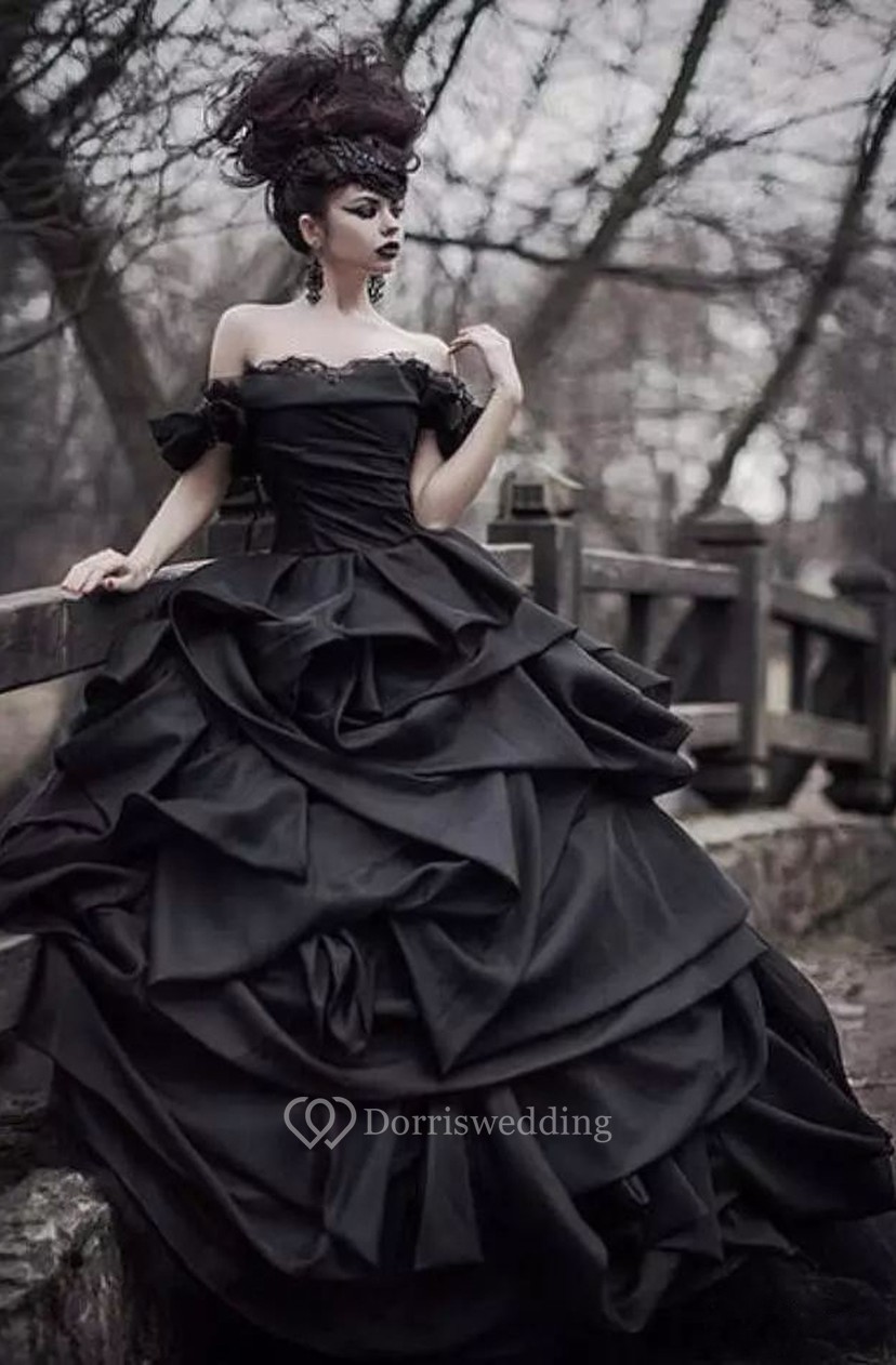 Ball Gown Taffeta Off The Shoulder Sleeveless Floor Length Wedding