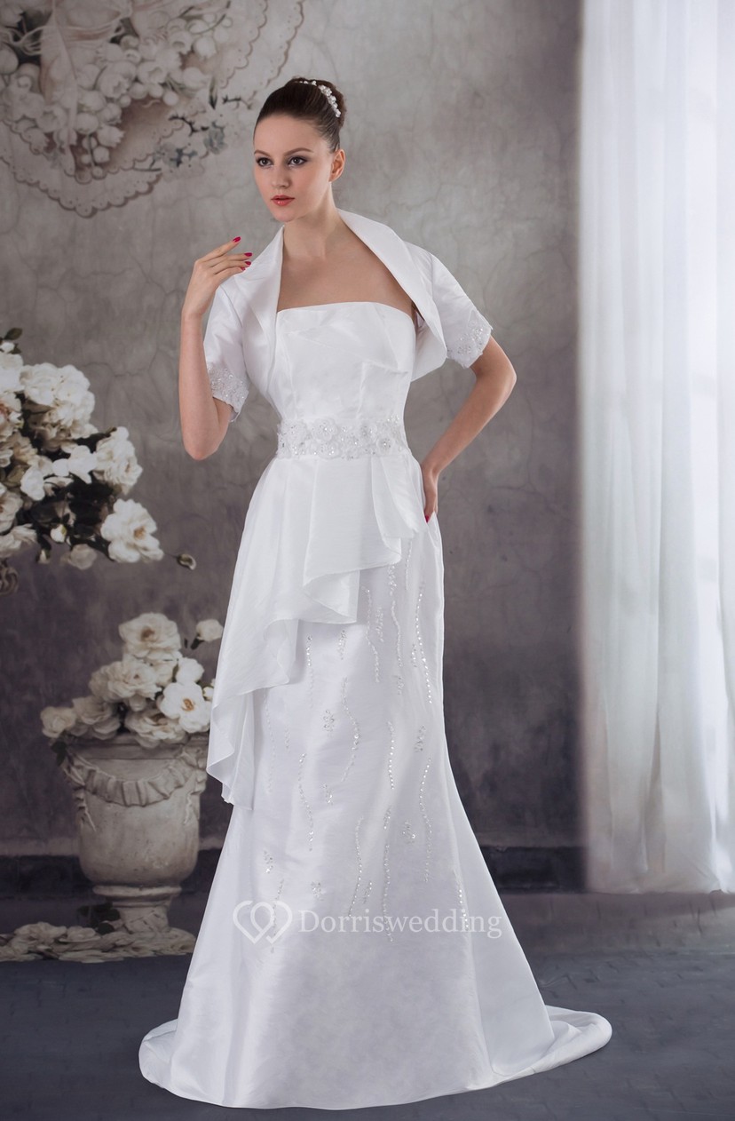 Sleeveless Jeweled Sheath Bolero And Dress With Peplum Dorris