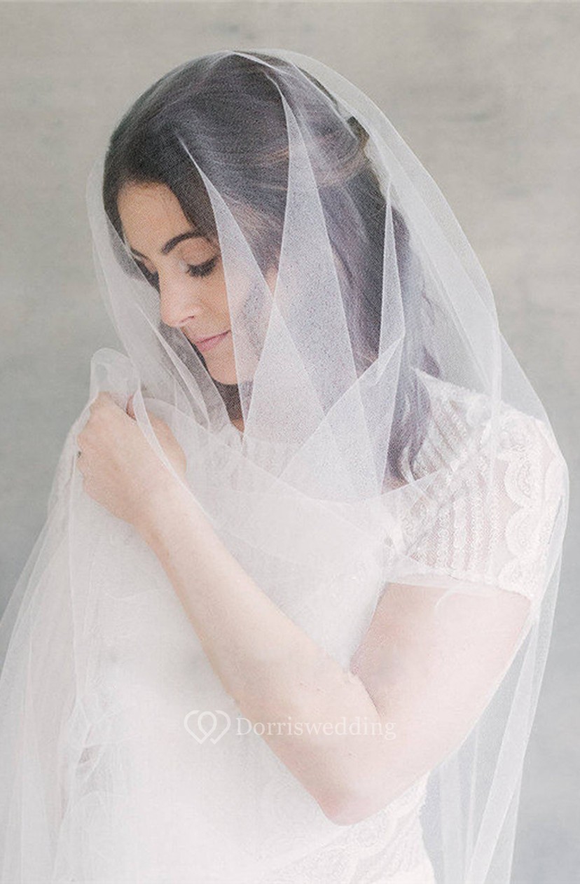 Western Style Simple Nude Tulle Bride Korean Style Soft Tulle Veil