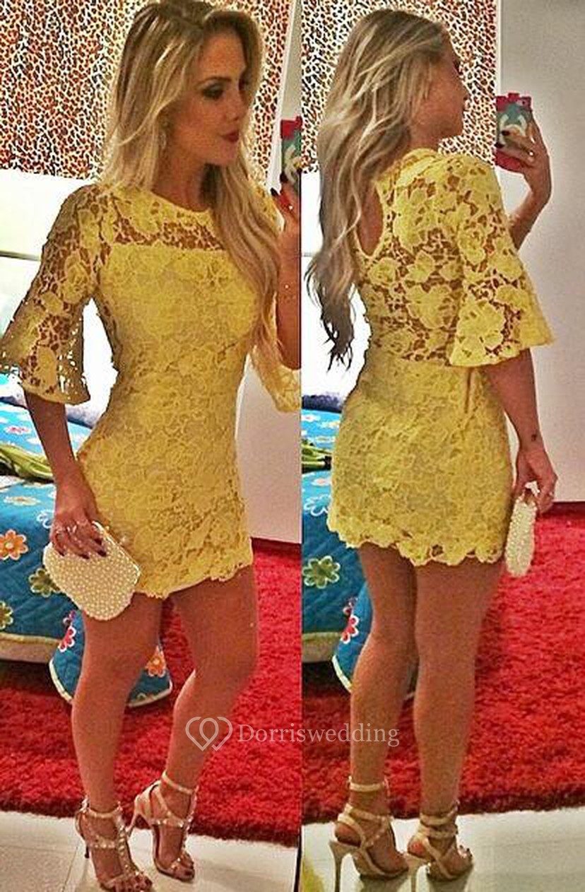 yellow cocktail dress for wedding