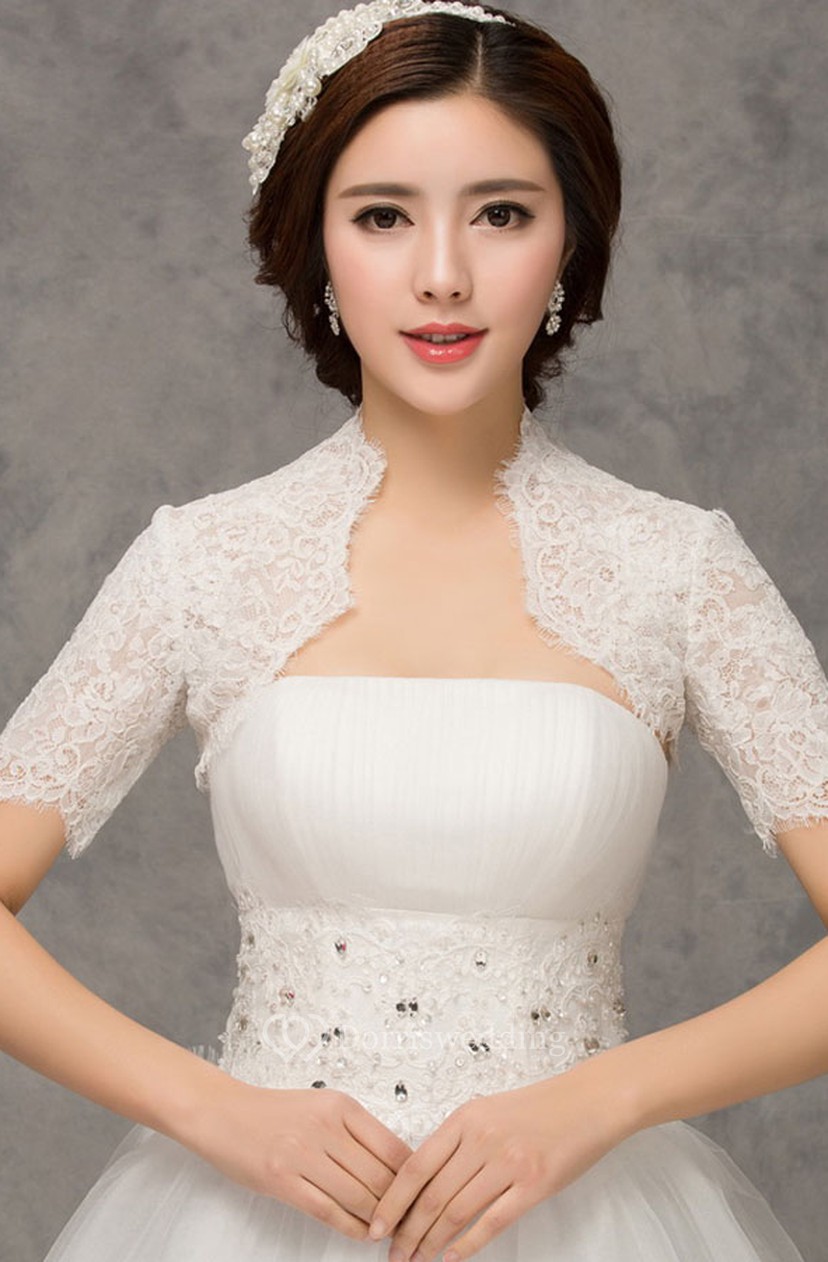 New Western Style Fashion Short Sleeved Lace White Vest Dorris