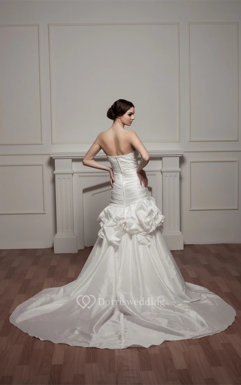 Strapless Pick-Up Ruched Beading and Gown With Pleats view 9