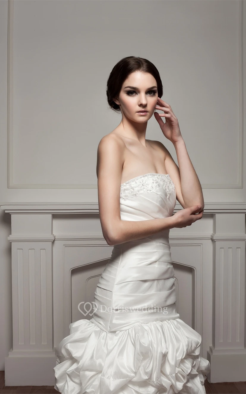 Strapless Pick-Up Ruched Beading and Gown With Pleats view 7
