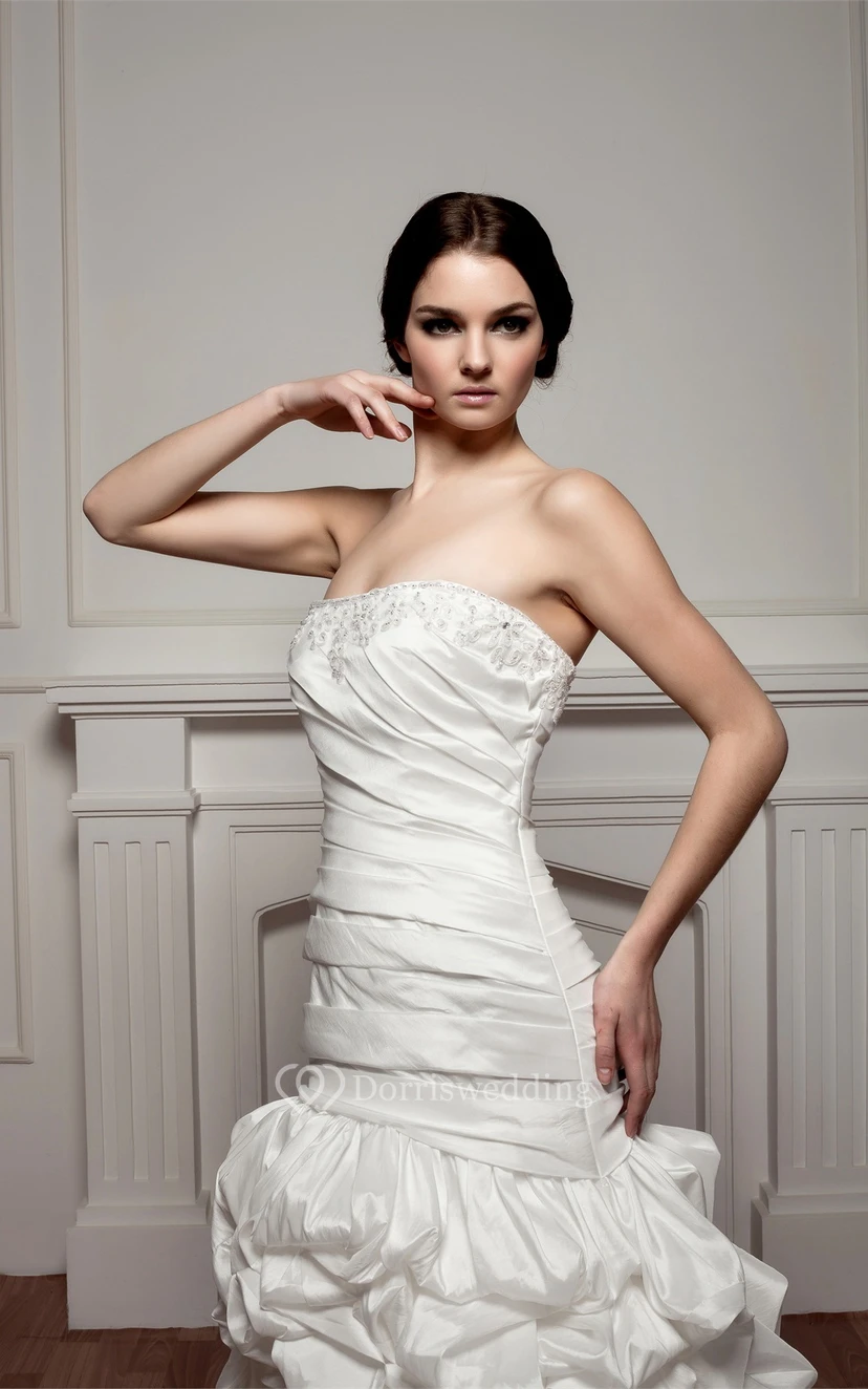 Strapless Pick-Up Ruched Beading and Gown With Pleats view 5