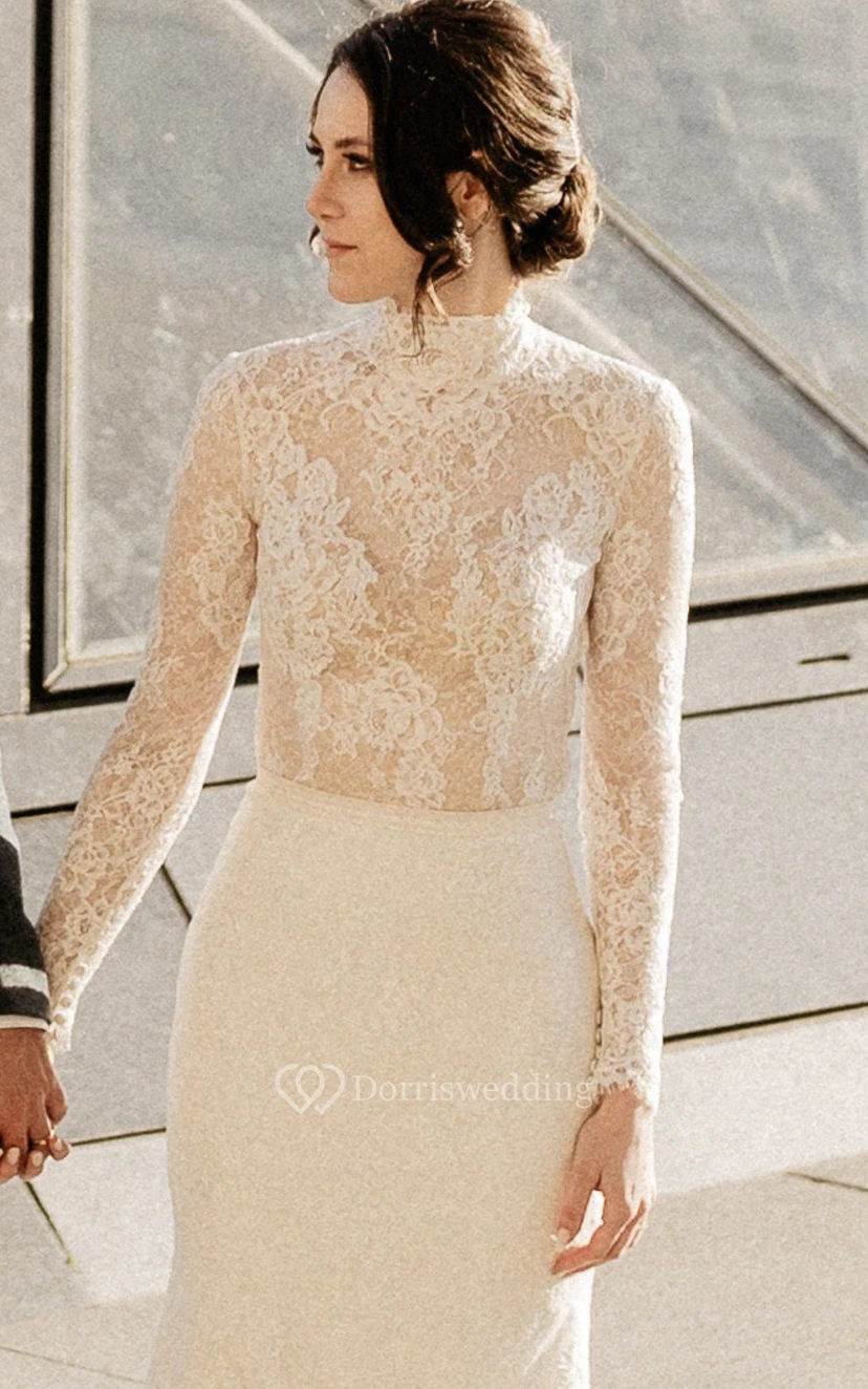 long sleeve petite dresses for wedding Alex Evenings Petite A-Line Embroidered Mock Dress with Scallop Detail SMOKEY ORCHID / 10P