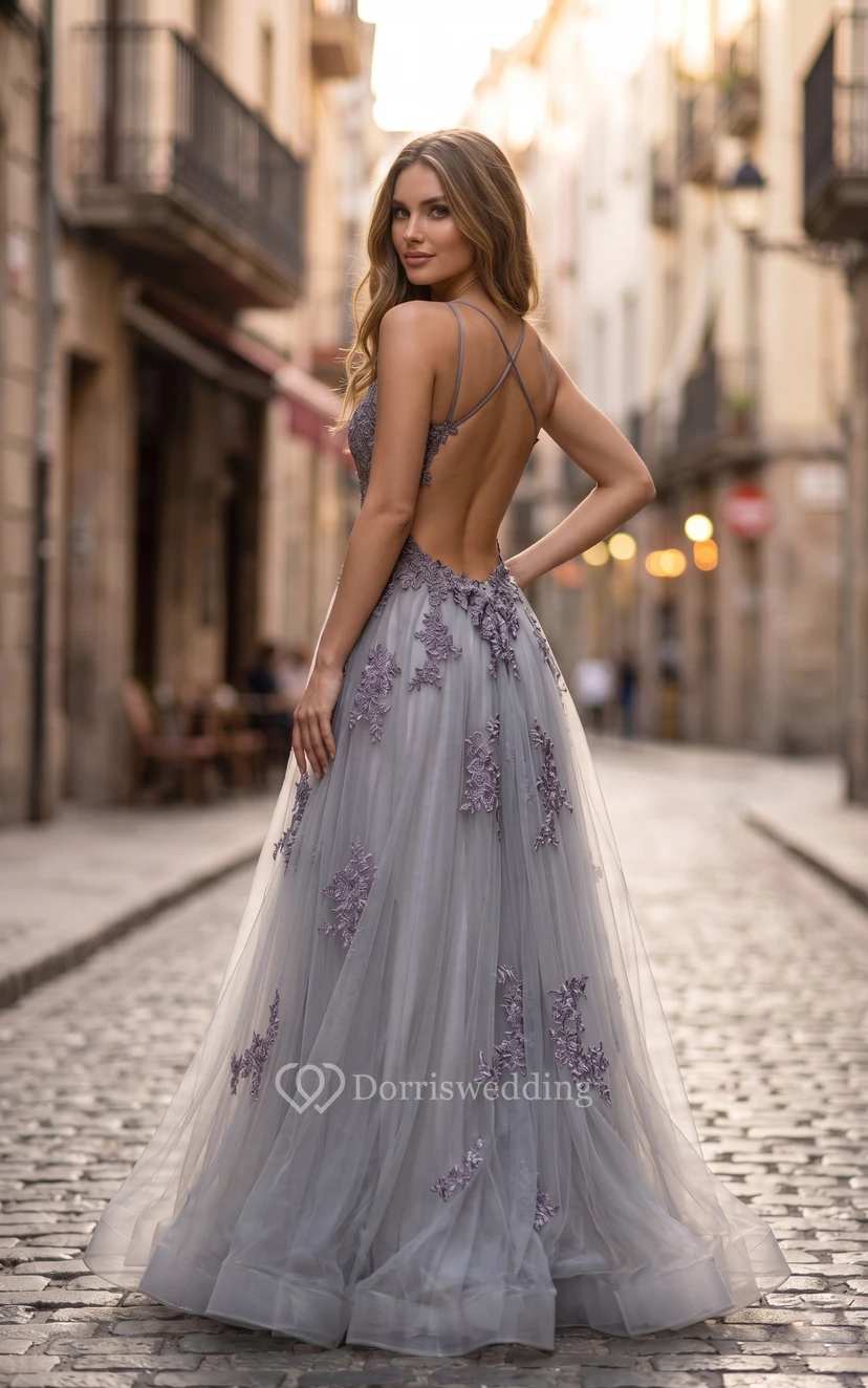 Grey Non-traditional Celtic Wedding Dresses | Silver Fairy Colored Prom Gown  | Dorris Wedding