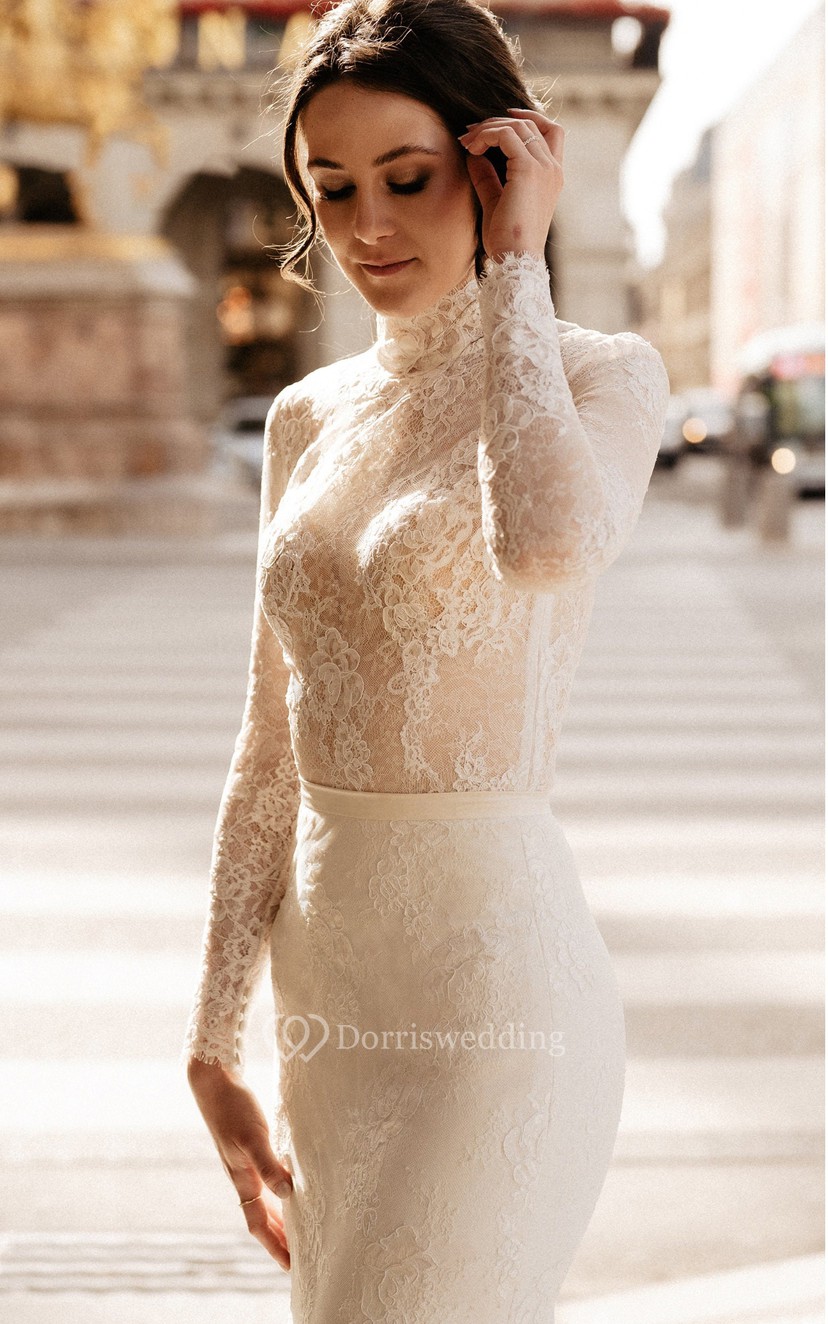 Lace bridal bodysuit with sleeves online