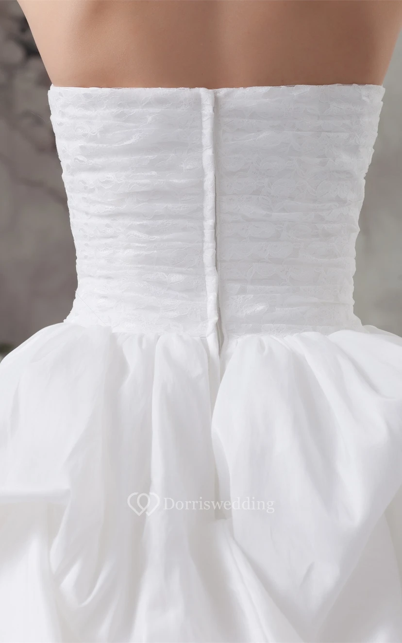 Sweetheart Tulle Pick-Up Gown With Appliqued Top view 5