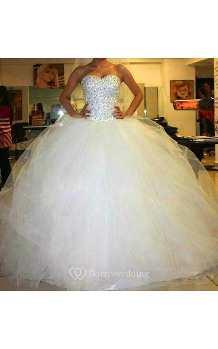 open lace back dress Gorgeous design purple crystal beaded princess fluffy floor-length wed –  PreppyDress