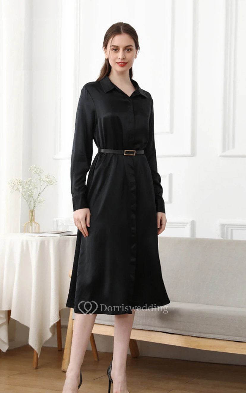 silk shirt dress for wedding White Midi Dress, Shirt Dress, Wedding Guest Dress, Fit and Flare Dress, Bridesmaid Dress, Button Front Dress, Custom Party Dress 3376#