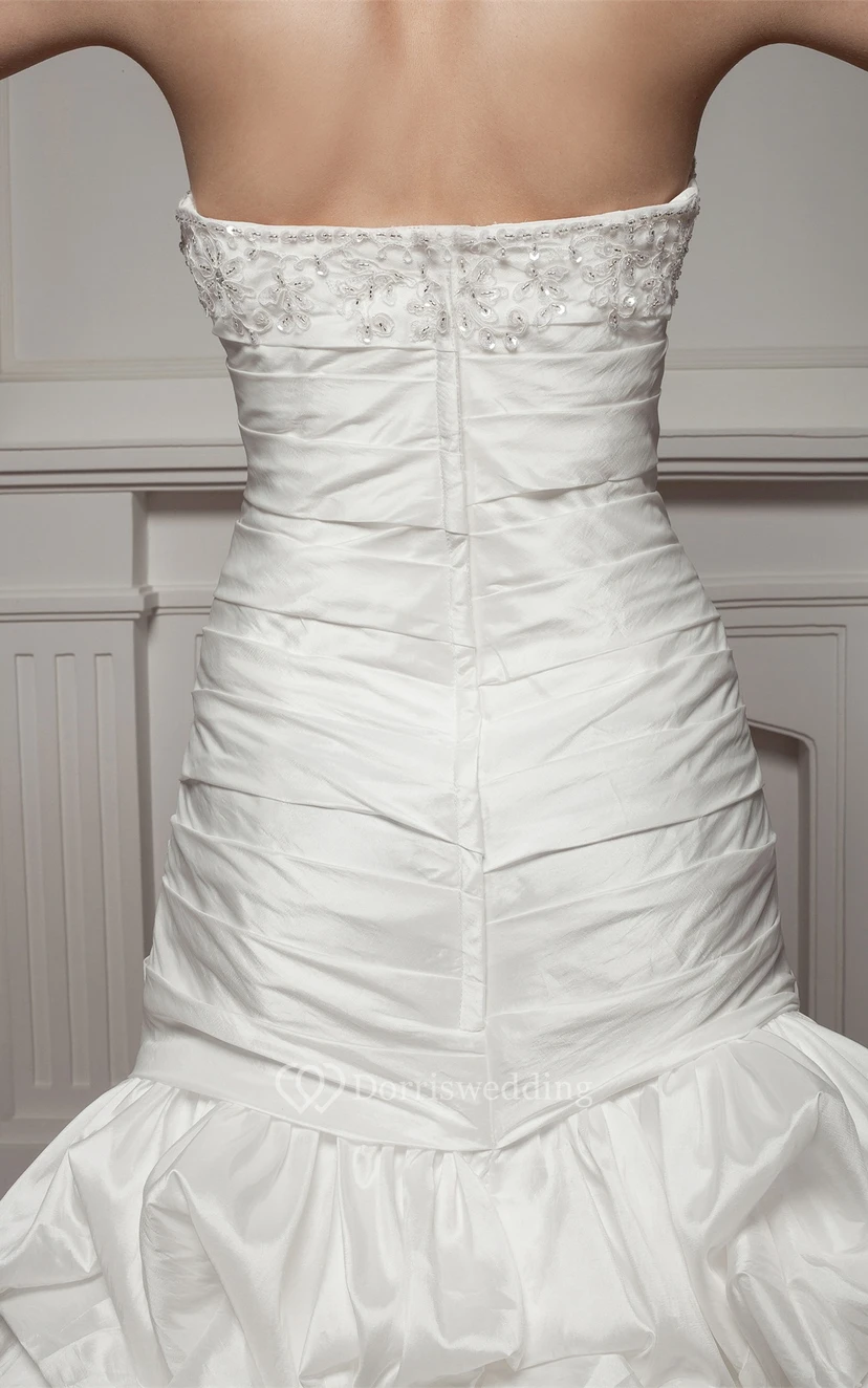 Strapless Pick-Up Ruched Beading and Gown With Pleats view 8